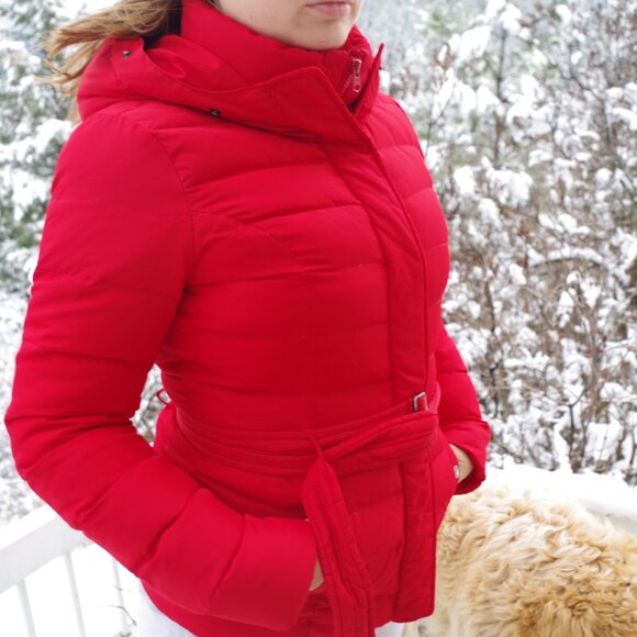 Ladies Red 80% Down Winter Jacket By Abercrombie & Fitch - Picture 4 of 8